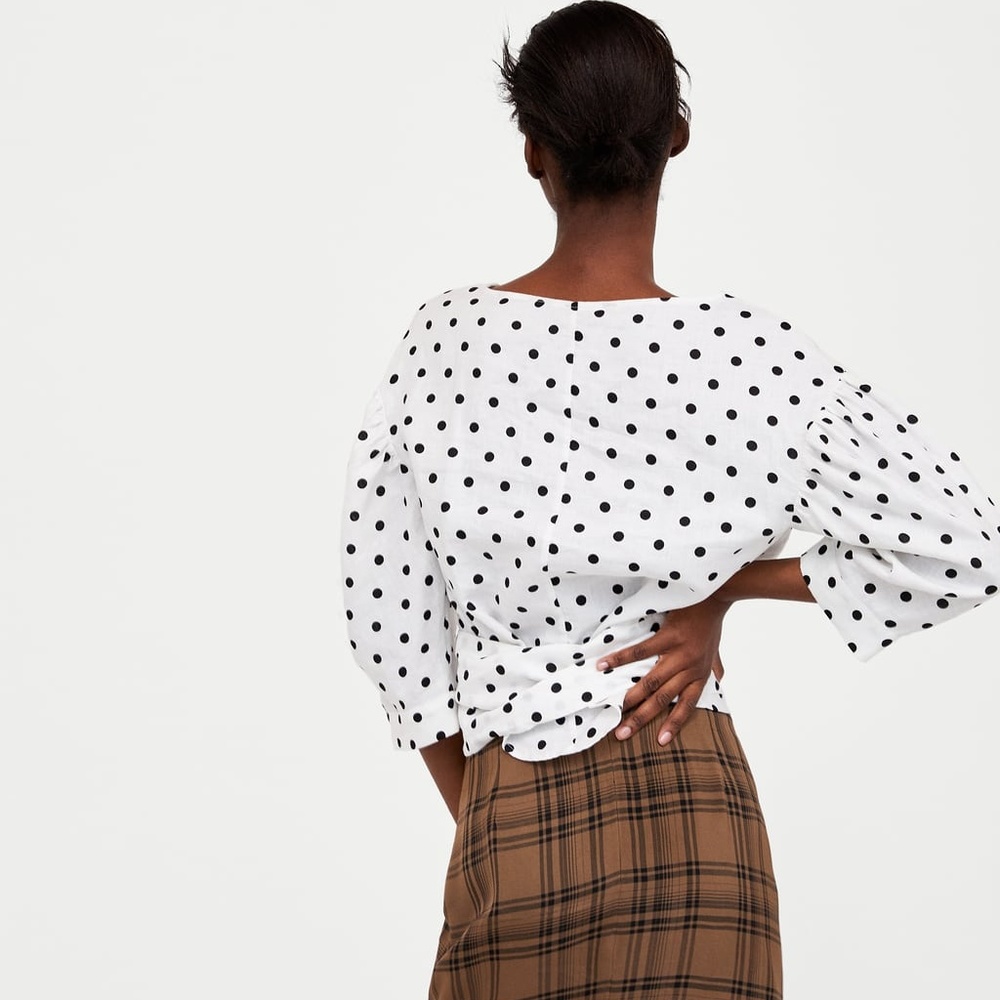 *SOLD ON MERC* ZARA Polka Dot Top - Picture 4 of 6